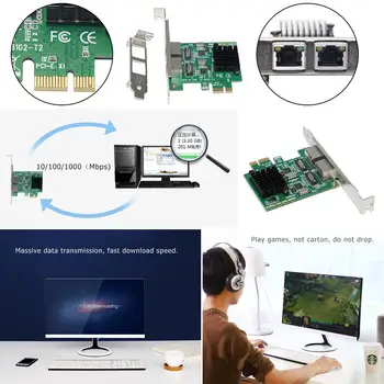 

SSU 8120-T2 2 Port 1000Mbps PCI-E Network Card RJ45 LAN Adapter for Desktop