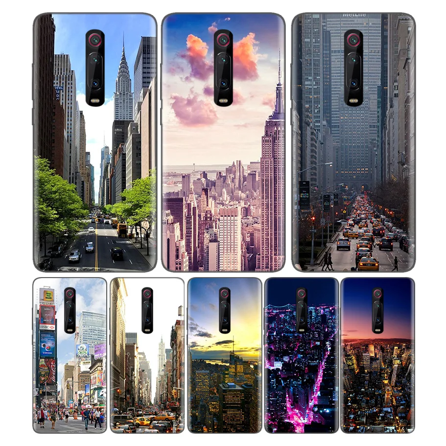 

Black Soft Silicone Bag Cover Case for Xiaomi Mi 9T CC9 Redmi 4 4X 5 6 6A 7 7A Note Plus K20 Pro F1 Tampa Fall New York City Ti