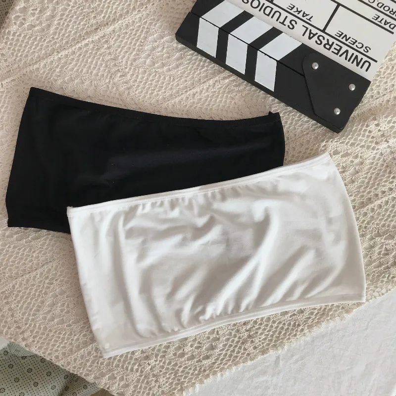 

Anti-Exposure Tube Top Base Underwear Women's Short Wrap-around Thin Strapless Tops Bra Shoulder Straps Belly Band