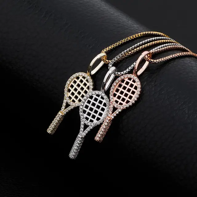 TOPGRILLZ New 925 Sterling Silver Tennis racket Pendant Women's Necklace 100% Sterling Silver Fashion Delicate Jewelry For Gift 2