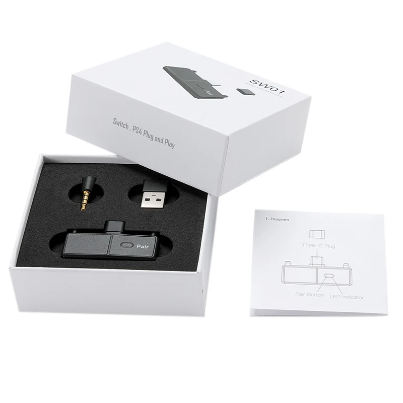 TYPE-C Bluetooth аудио передатчик USB 5V Портативный Легкий для переключателя/PS4 Plug And Play