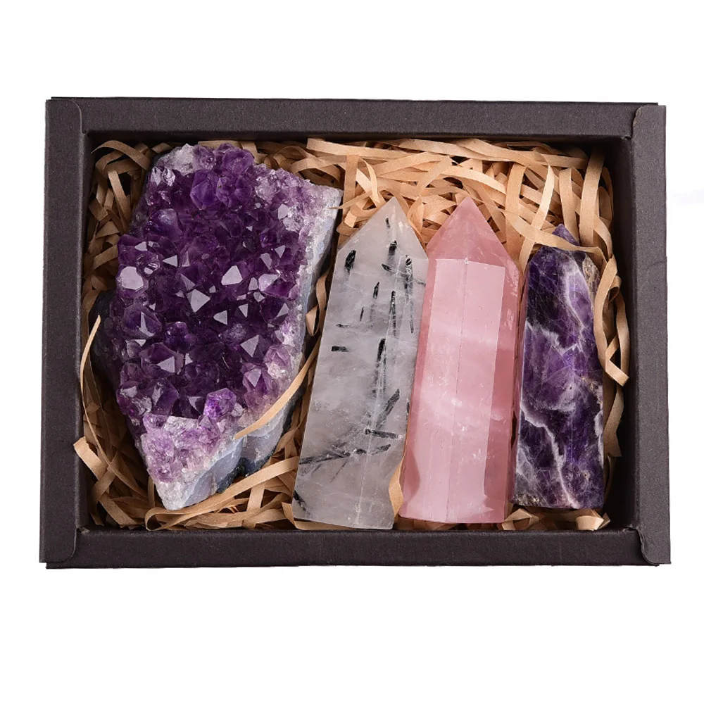 1set 100% Natural Crystal Point Mineral Ornament amethyst cluster Healing Wand Home Decoration Study Room Decoration DIY Gifts 1set 100% Natural Crystal Point Mineral Ornament amethyst cluster Healing Wand Home Decoration Study Room Decoration DIY Gifts