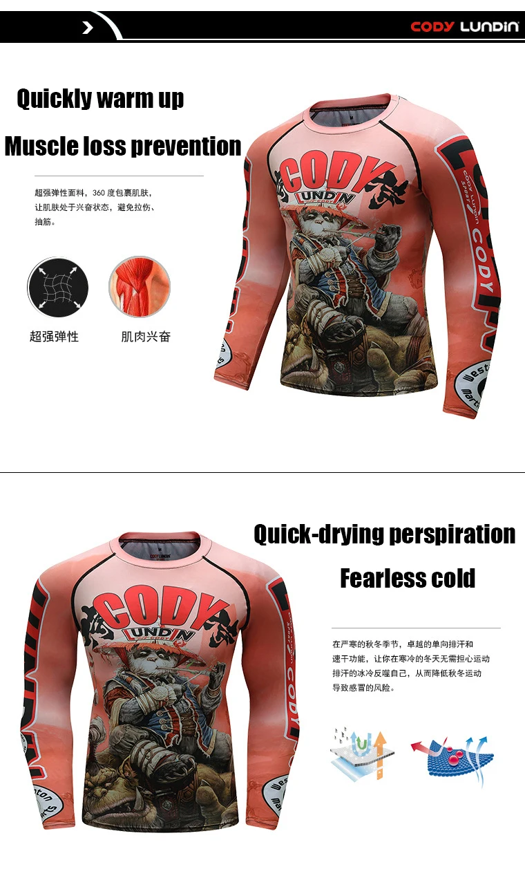 Bjj Gi Rashguard Jiu Jusit майка MMA мужская с длинным рукавом дышащая Муай Тай рубашки ММА одежда компрессионная 3D боксерская майка