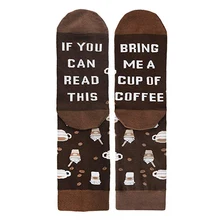 1 пара забавных пар носков с английскими надписями «Если вы можете прочесть это «Bring Me coffee», женские и мужские носки на День святого Валентина NM