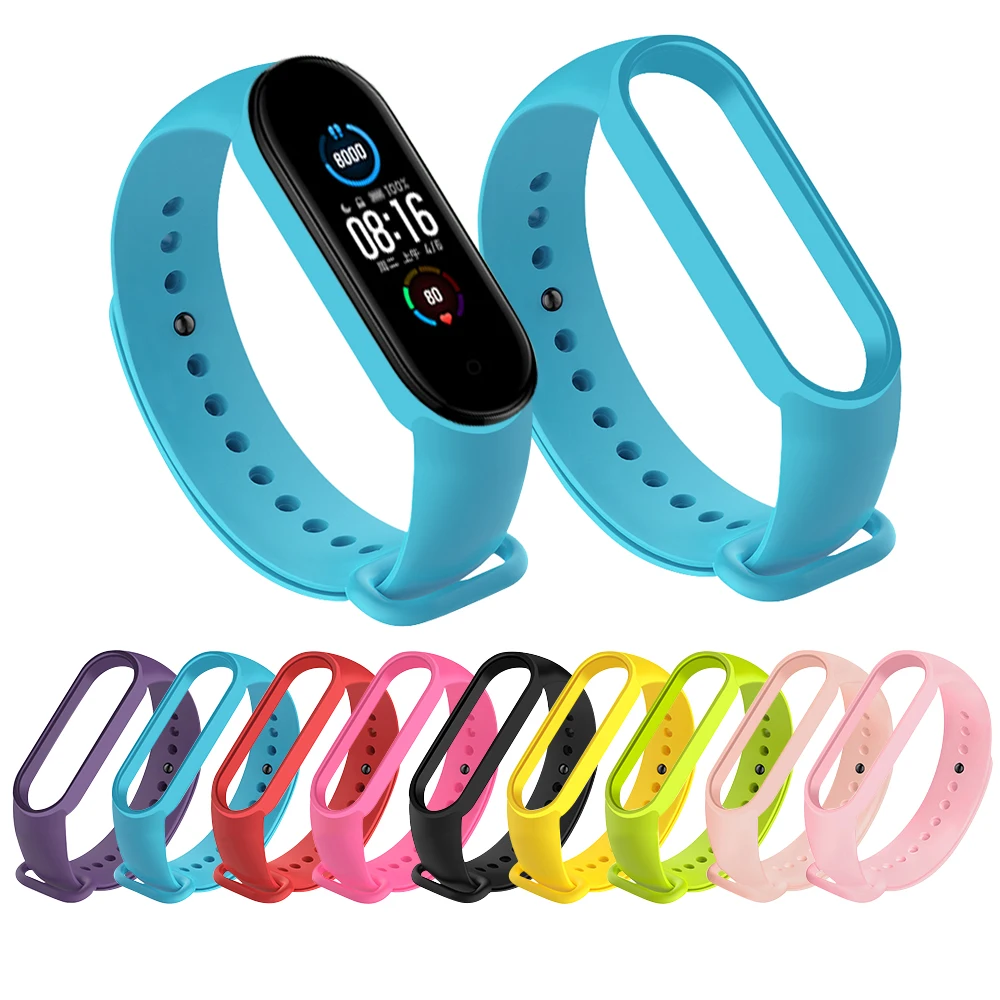 Ремешок силиконовый для Xiaomi Mi Band 5 4 3 сменный Браслет наручных часов Amazfit