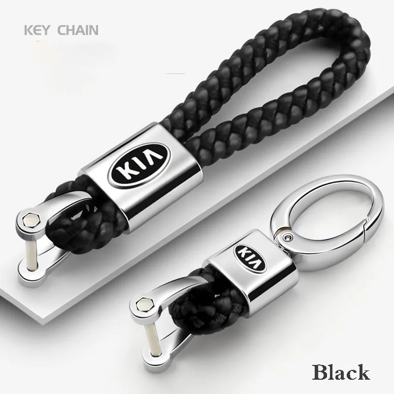 

Leather Zinc Alloy Car Key Rings Keychain Key Chain For KIA K2/3/4/5 Stinger Sportage Soul Sorento Seltos Forte Optima Ceed Rio