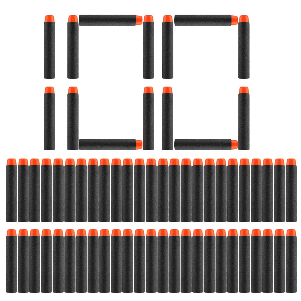 100 шт. для Nerf пули мягкие полые отверстия головы 7,2 см Запасной комплект для Дартс Игрушечный Пистолет пули для бластеров Рождественский подарок для детей - Цвет: black