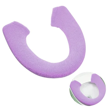 

Soft Warm Thicken Toilet Seat Covers Button Style Toilet Seat Cushion Mat Pad (Purple)