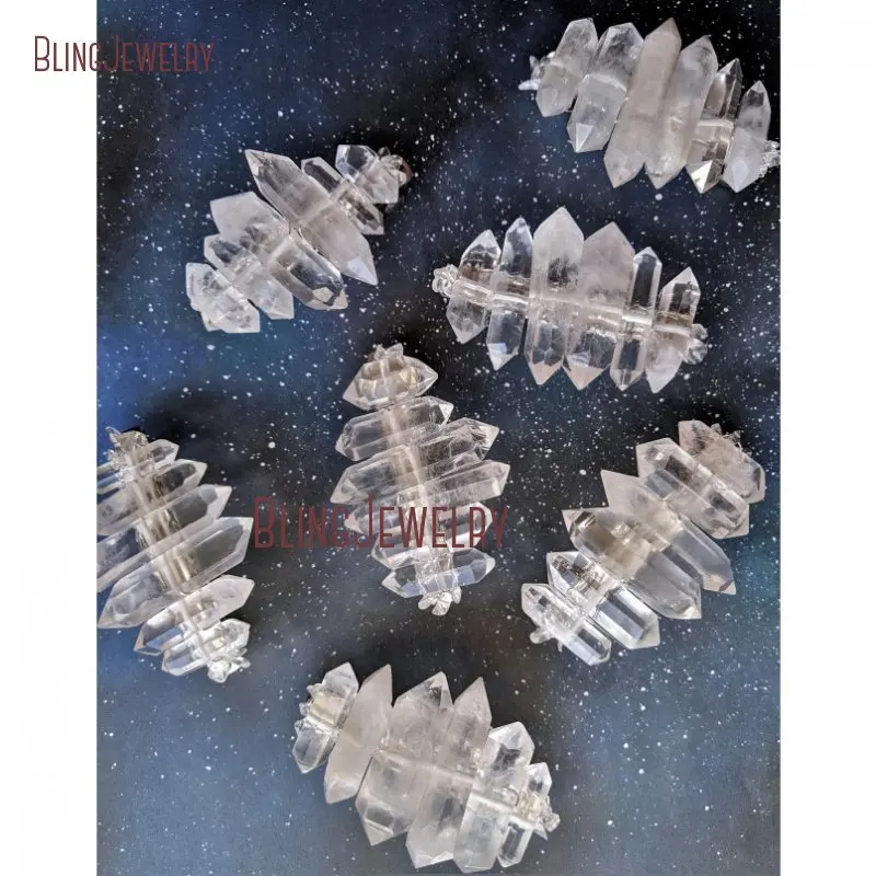 Прозрачные кварцевые заколки для волос Nebula из сырого камня свадебные аксессуары