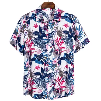 

Summer Hawaiian Shirt Mens 2020 Ethnic Clothes Short Sleeve Blusa Masculina Casual Printing Blouse T-shirt Camisa Social #C12