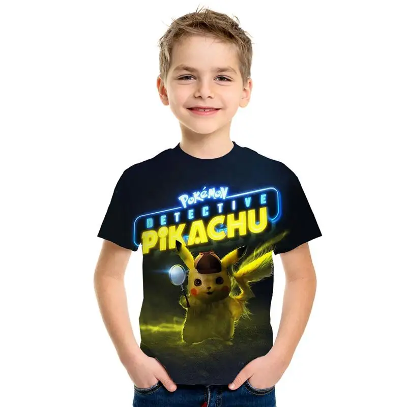 3D Printed Cartoon Pokemon Detective Pikachu TShirt Kawaii Store