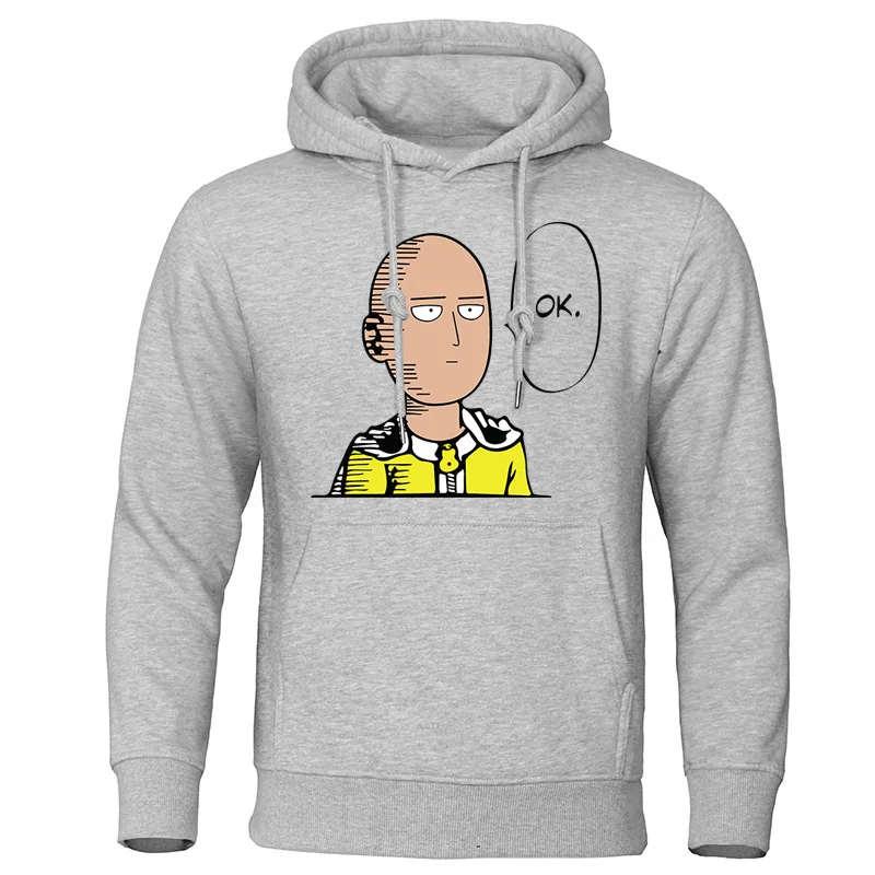 gray 6 One Punch Man толстовки Saitama Sensei Японские Аниме мужские толстовки Осень Зима Топы Повседневный Спортивный костюм теплые мужские пуловеры - Цвет: gray 6
