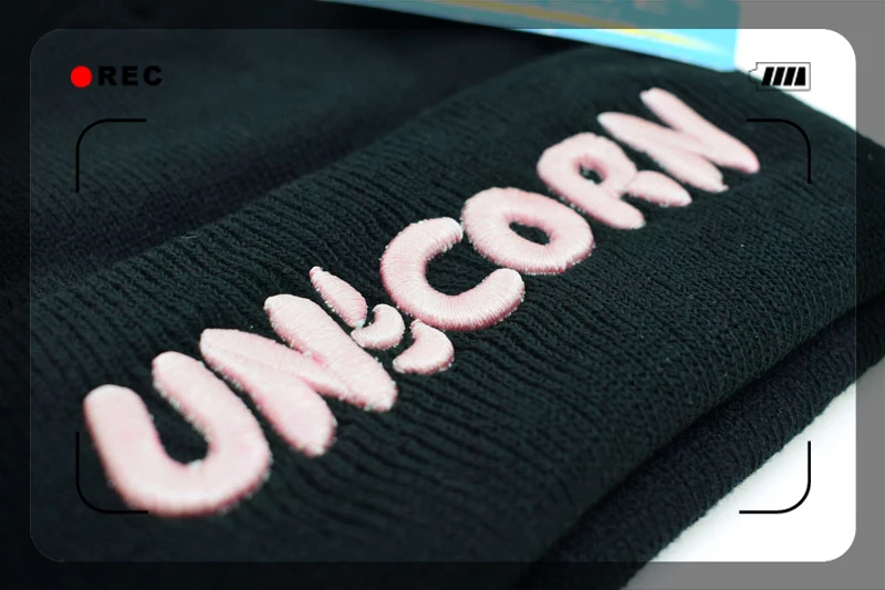 Black Unicorn Beanie Hat