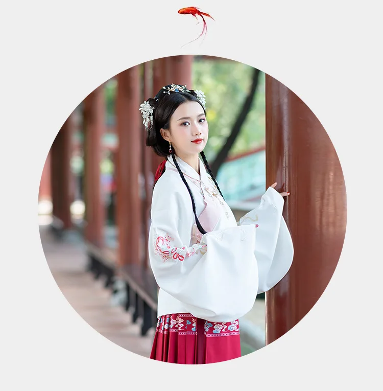 Новая мода Hanfu Женская юбка Феи Ретро ежедневное улучшение Hanfu Китайский стиль Одежда для выступлений Китайский народный танец костюм
