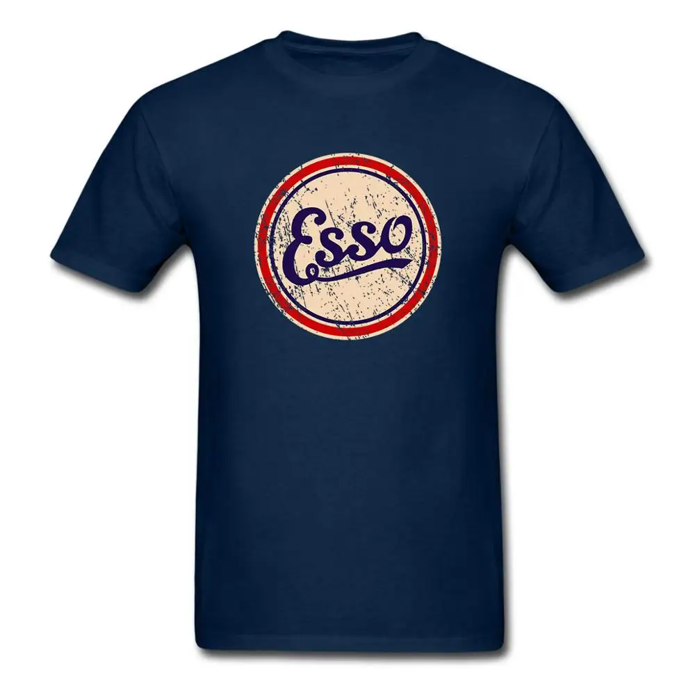 Винтаж масло Ретро газ бензин логотип бренда автомобиль Автоспорт 70 х 80 х футболка подарок на день рождения Футболка США размер - Цвет: ESSO2