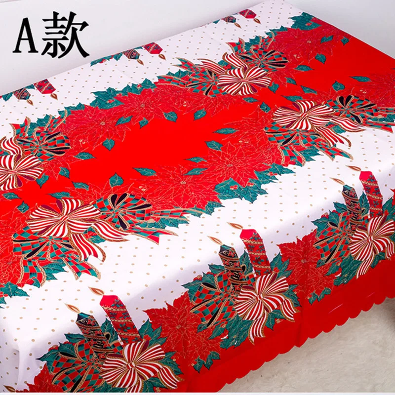 

6 cleansed Christmas tablecloth rectangular plant print anti-fouling tablecloths