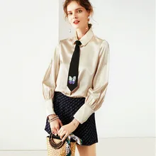 New women s temperament female nail bead embroidery pure color satin silk shirt tie coat R10597 New women s temperament female nail bead embroidery pure color satin silk shirt tie coat R10597