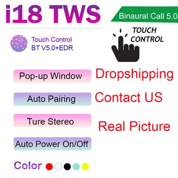 

I18 tws Bluetooth Earphones Auto Pairing Pop-up Windows Wireless Headphones Touch Control Earbuds Mini Headset PK inpods 12 i12