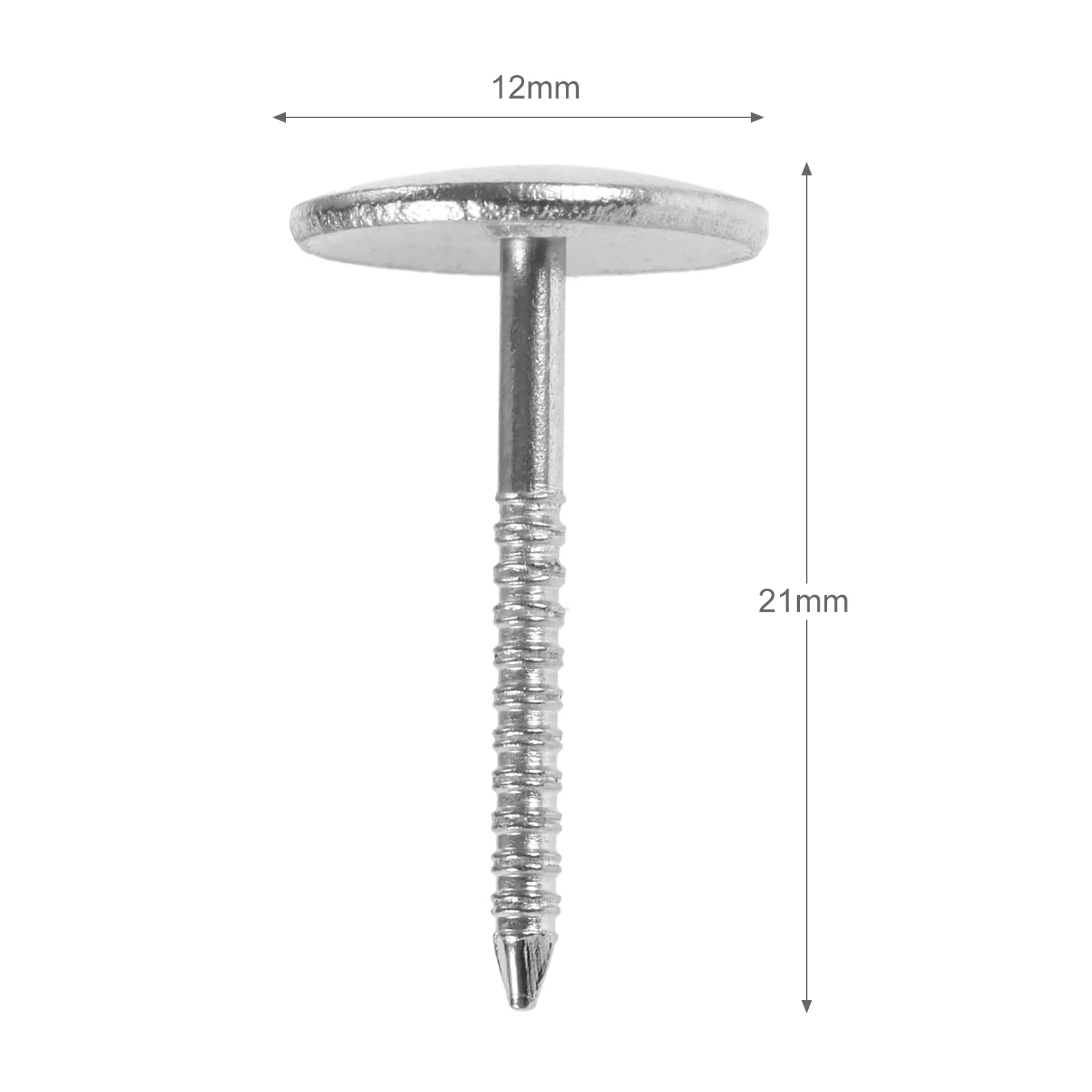 50Pcs Silver Upholstery Nails Threaded Pushpin Jewelry Wood Box Sofa Furniture Alloy Tack Stud Doornails Furniture Decor 12*21mm