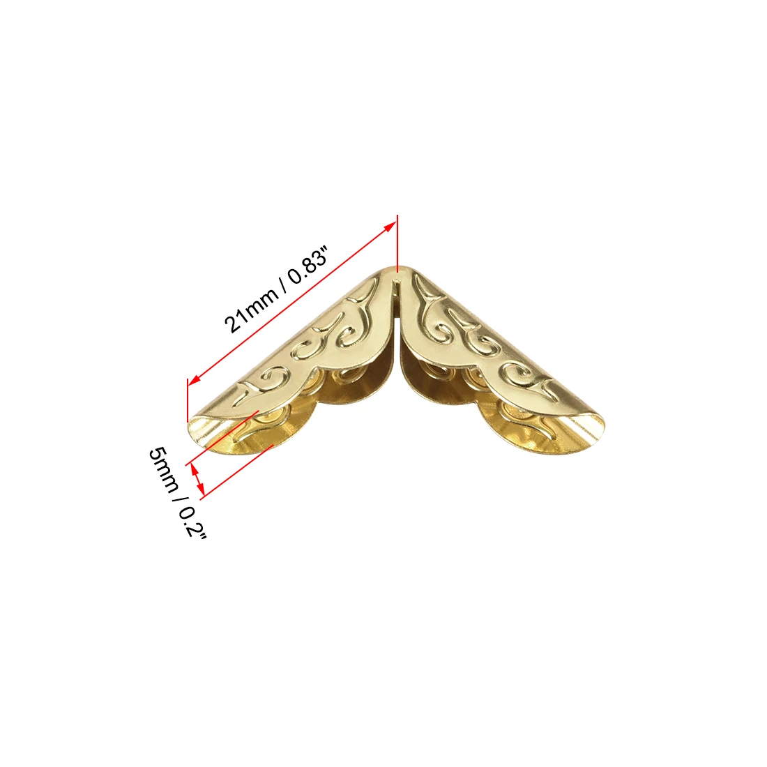 uxcell 20-100pcs Metal Book Wooden Case Corner Protectors Bronze/Silver/Gold Option Furnitures Edge Corner Guards