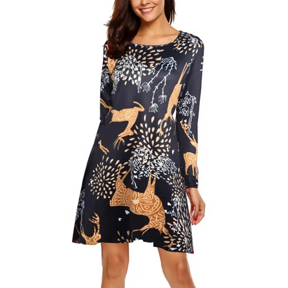 midi swing dress with sleeves