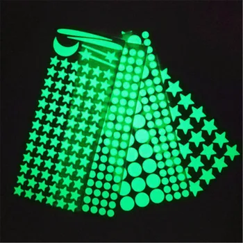 

1pcs Glow In The Dark Sticker Luminous Star Moon DIY Phosphorescent Wall Stickers for Baby Bedroom Wall Decals Home Decor