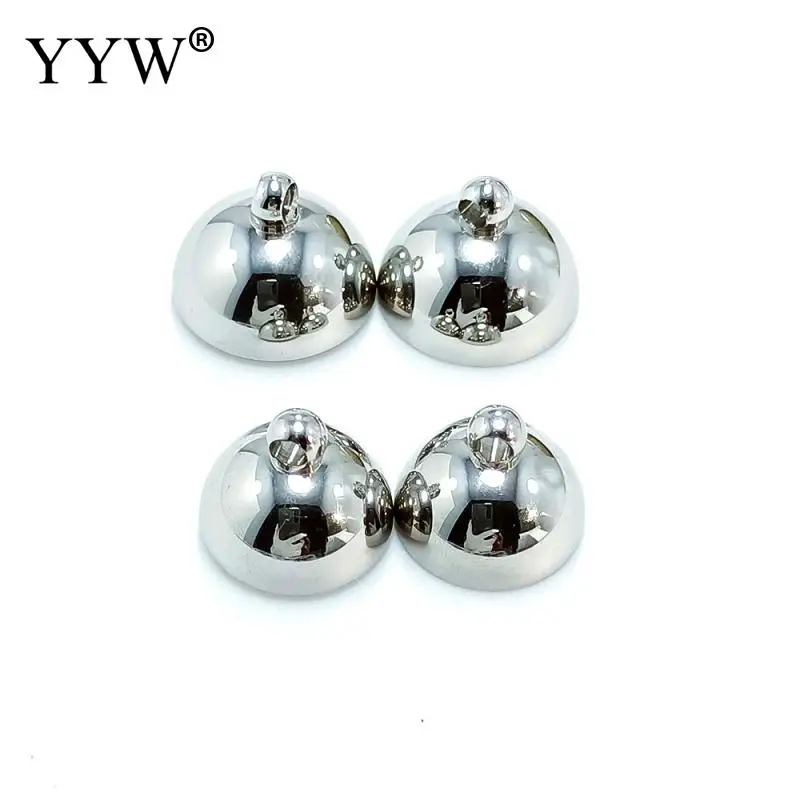 10pcs Stainless Steel Magnetic Clasps Round Ball Leather Cord Clasps Bracelet Magnet Buckle With 2 Holes For Diy Jewelry Making