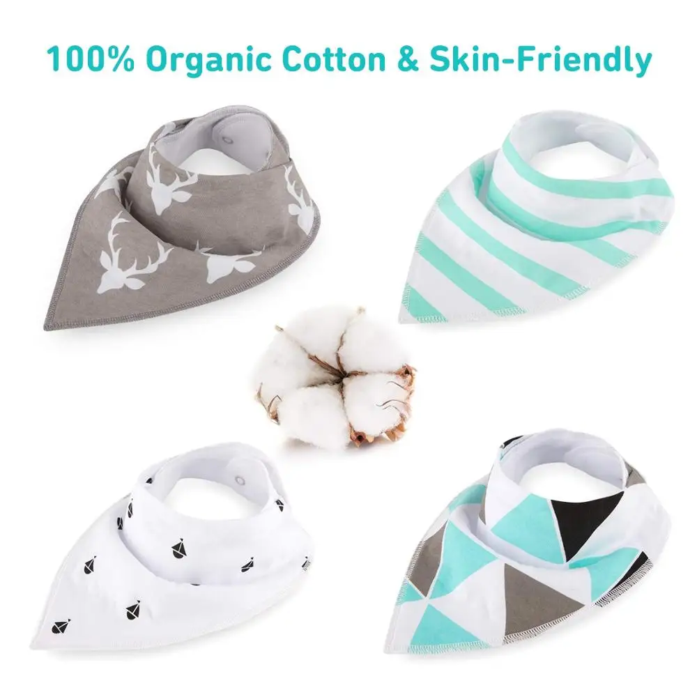 8Pcs Civarua Kids Baby Bibs Newborn Baby Bandana Drool Bibs Super Soft Bandana Bibs for Boys & Girls 100% Organic Cotton Bibs