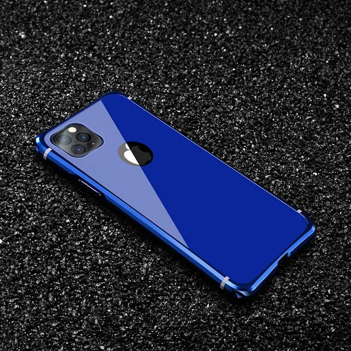 Для iPhone 11 Pro Max чехол Роскошный тонкий металлический алюминиевый сплав жесткий пластиковый гибридная Защитная Броня чехол для телефона iPhone 11 - Цвет: Blue