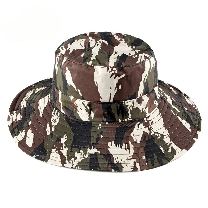 

SAGACE Unisex outdoor windproof fishing cap hiking tourist fisherman camouflage cap cotton Bucket Hats Breathable Big Wide Brim