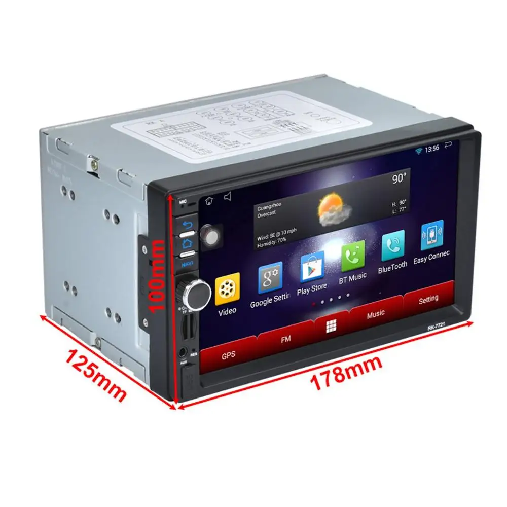 Профессиональный для Android 4.4.4 " 1024*600 HD Универсальный автомобильный радиоприемник четырехъядерный головное устройство Автомобильный gps навигатор RK-7721