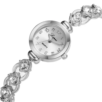 

2020 Women Watches Fashion Casual Bracelet 2pcs/Set Luxury Fashion Simple Dial Steel Strip Watch Full Diamond Bracelet #40