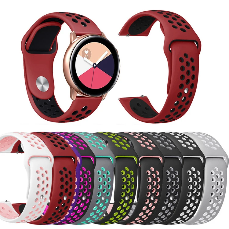 Ремешок для часов 22 мм 20 мм для samsung gear S2 S3 frontier Galaxy Watch Active2 42 мм 46 мм силиконовый ремешок для Huami amazfit huawei gt 2