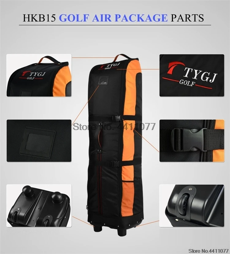 Многоцелевая складная сумка для гольфа с колесами, утолщпосылка дорожная сумка для самолета, сумка для гольфа + анти-грязное хранение D0645