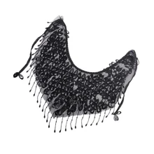 Черный блестки бисером кисточкой Танец живота танец лица вуаль обёрточная бумага шарф очаровательный Горячий