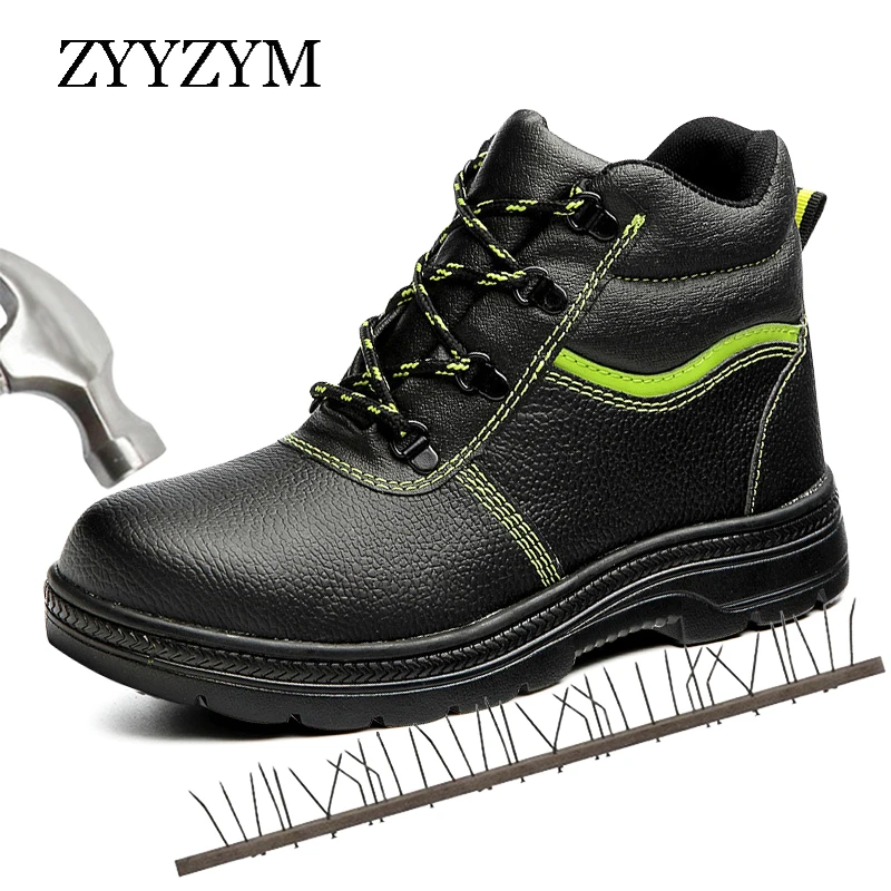 ZYYZYM Steel Toe Boots Men Safety Work Boots Winter Plush Keep Warm Men
Work Safety Shoes Anti-piercing Protection Footwear