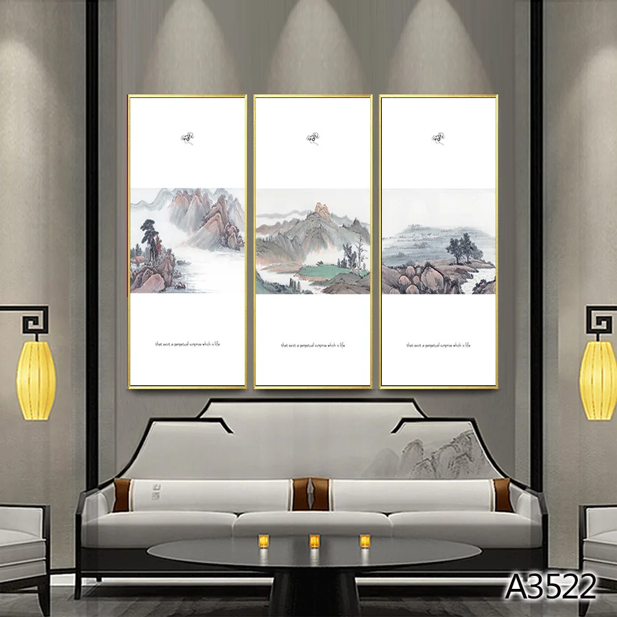 

Modern Abstract Oil Painting Print on Canvas 3pcs Chinese style Landscape Canvas Art Printing Wall Art Picture for Home Decor