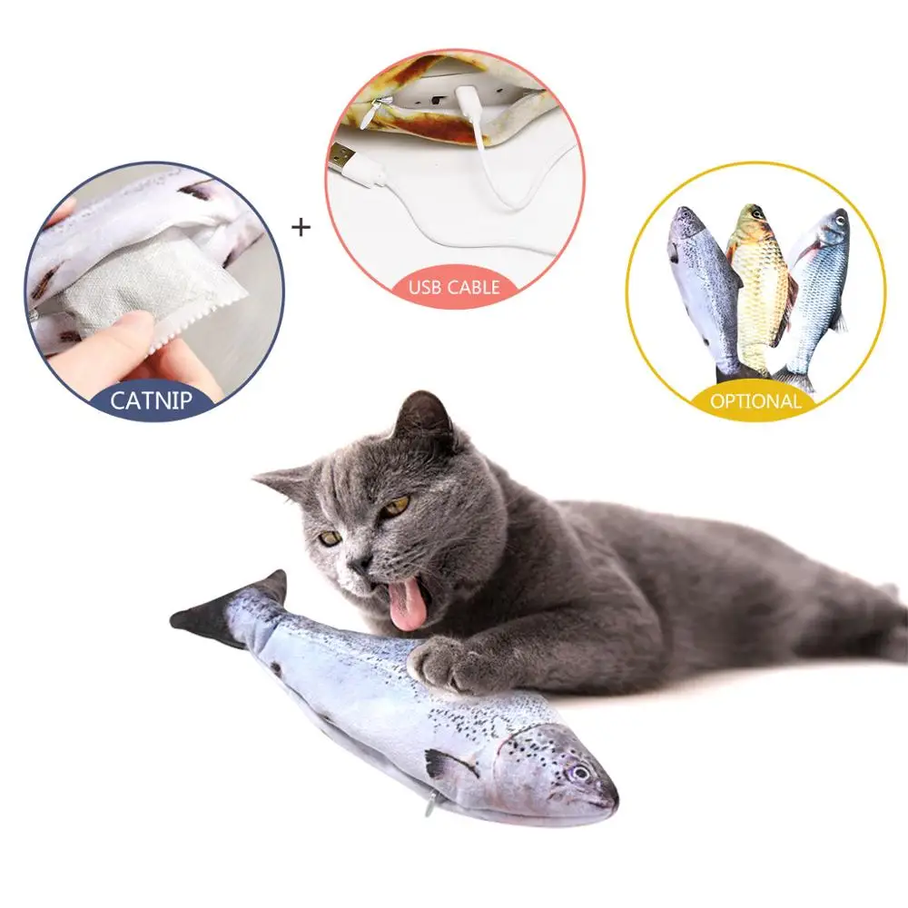 30CM Electronic Cat Toy Electric USB Charging Simulation Fish Toy for