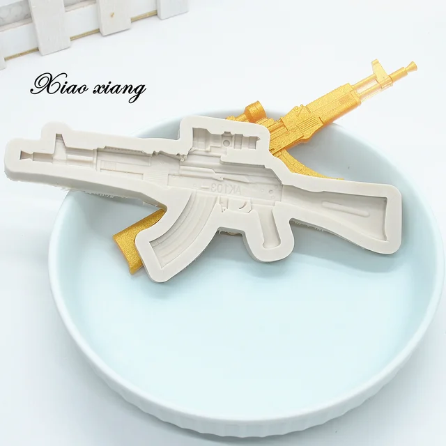 Luyou Ak47 3D -S Fegyver Szilikon Gyanta Formák Torta Fondant Penészek Díszítő Szerszámok Sütési Kiegészítők Fm1034 - Image 6