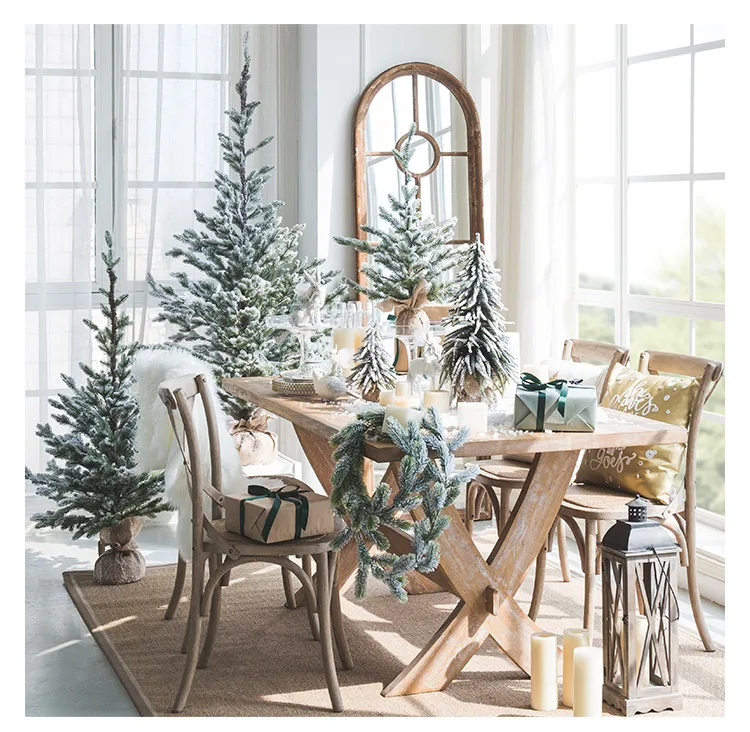 Miz Artificial Christmas Tree New Year Decoration Home Xmas Cute Ornament Desktop Gifts Small Table Mall Window Snow Fir Decor
