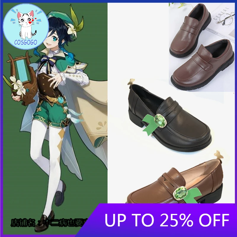 

Game Genshin Impact VENTI Cosplay Shoes PU Leather Shoes Custom Made Halloween Carnival Boots Cosplay Props