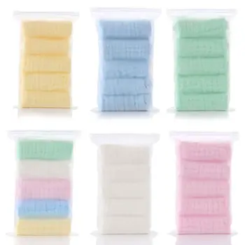 

5pcs/lot Baby Handkerchief Square Face Towel Muslin Infant Face Towel Wipe Cloth A2UB