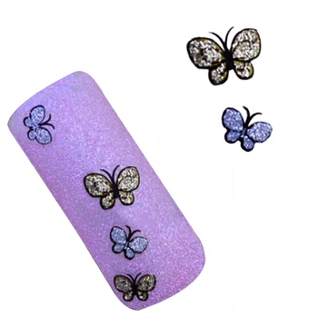

Glitter Butterfly Nail Art Stickers Tips Decoration Manicure Kit