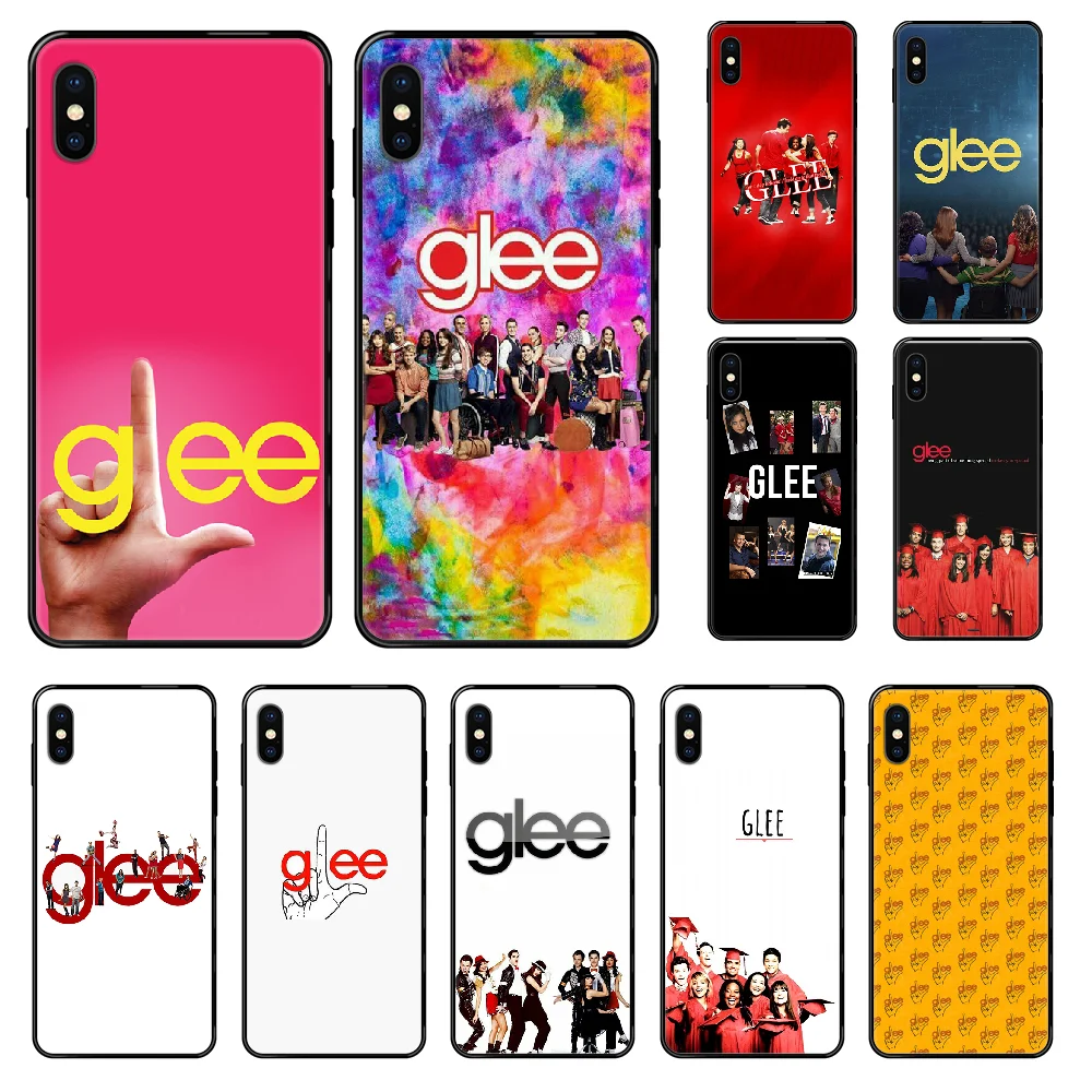 Музыкальный TV Glee чехол для телефона iphone 4 4s 5 5S SE 5C 6 6S 7 8 plus X XS XR 11 PRO MAX 2020 Черный