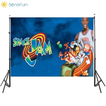 

Sensfun Space-Jam Rabbit Basketball Star Backdrop Boy Birthday Party Photography Background Custom Photo Banner Vinyl Props