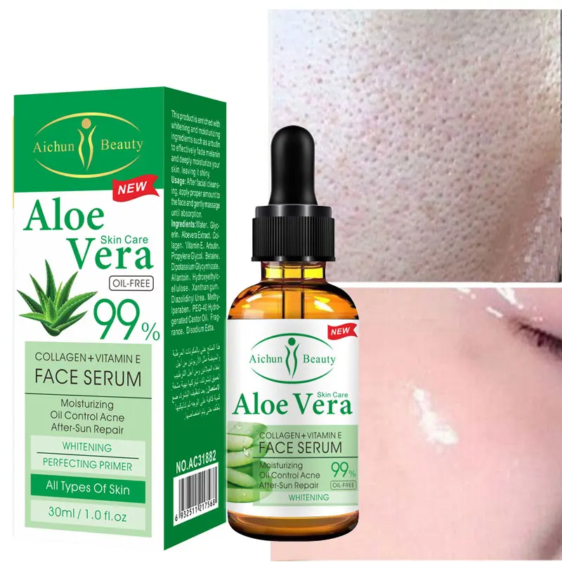 Aloe Vera Gel чистая Гиалуроновая кислота Сыворотки лица увлажнение кожи ремонт