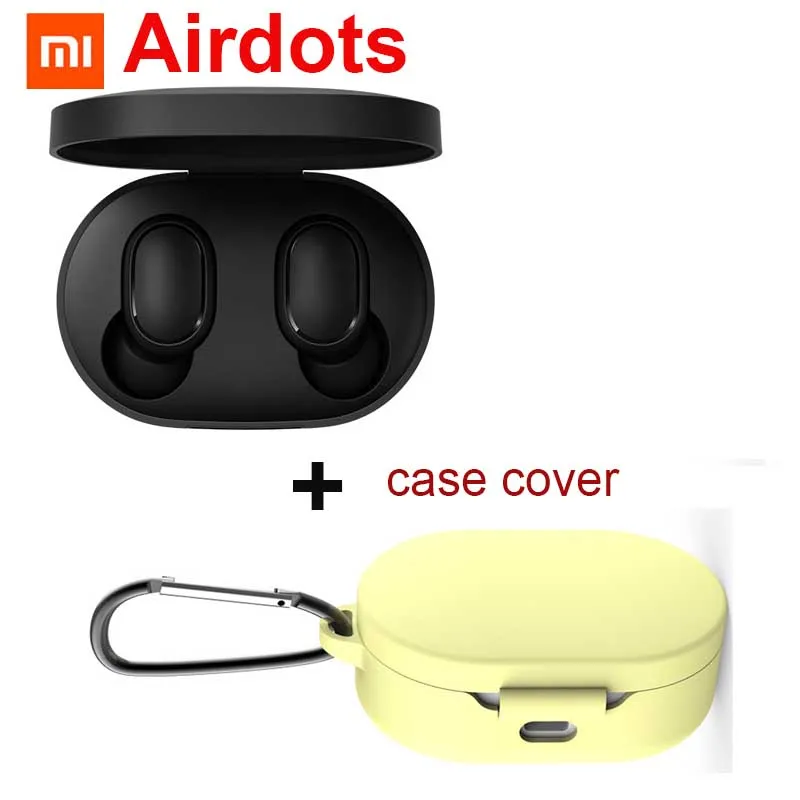 Новые Xiao mi Red mi AirDots Bluetooth наушники TWS ga mi ng гарнитура наушники Handsfree mi AirDots наушники для Android iphone - Цвет: add yellow cover