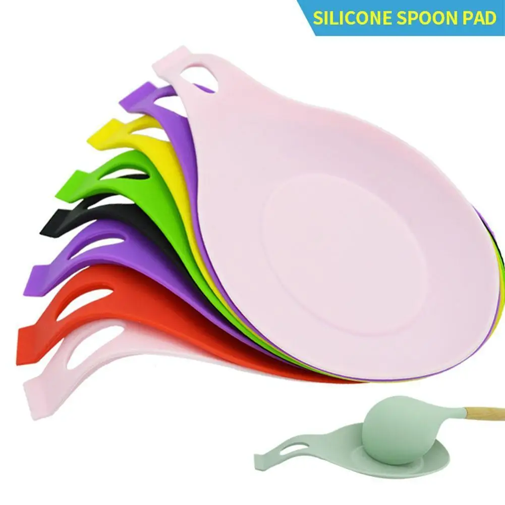 Silicone Insulation Spoon Rest Heat Resistant Placemat Tray Accessories Holder Coaster Glass