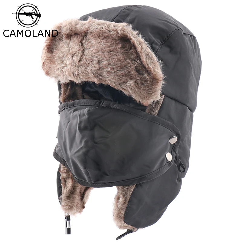 Camoland New Sale Uomo Inverno Termico Pelliccia Sintetica Bomber Cappelli Donna Caldo Cappello Paraorecchie Russia Ushanka Trapper Trooper Cappello C