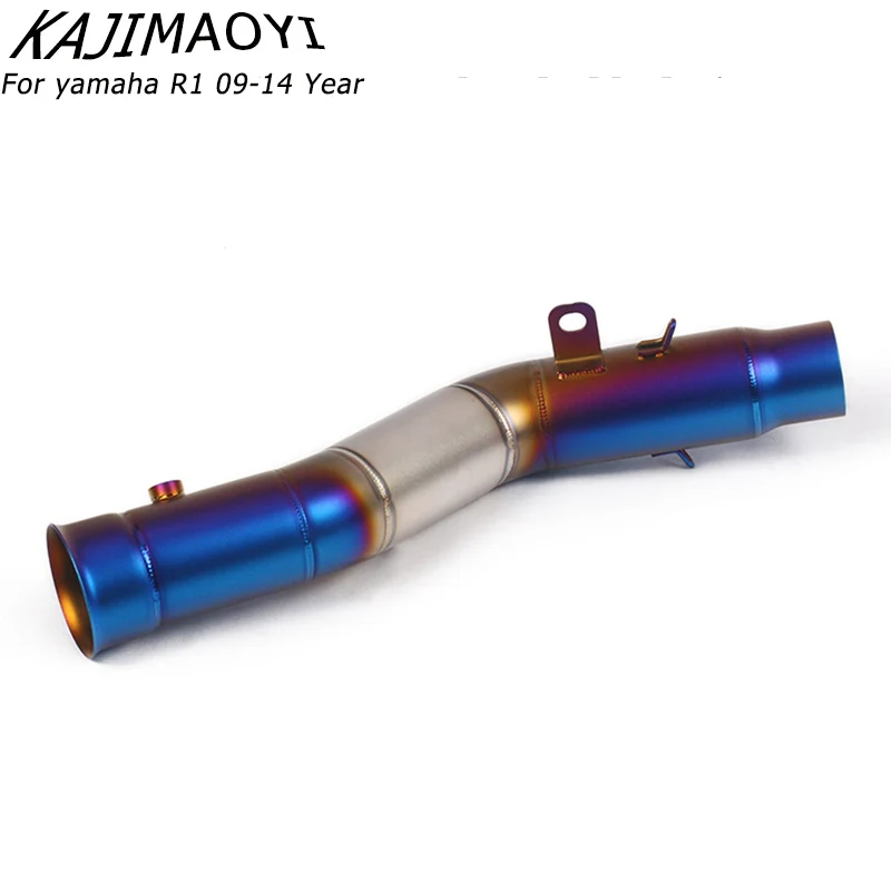 KAJIMAOYI полный Exhuast система R1 Мотоцикл выхлопная труба Глушитель выхлопная труба из нержавеющей стали труба для Yamaha YZF R1 2009 - Цвет: B